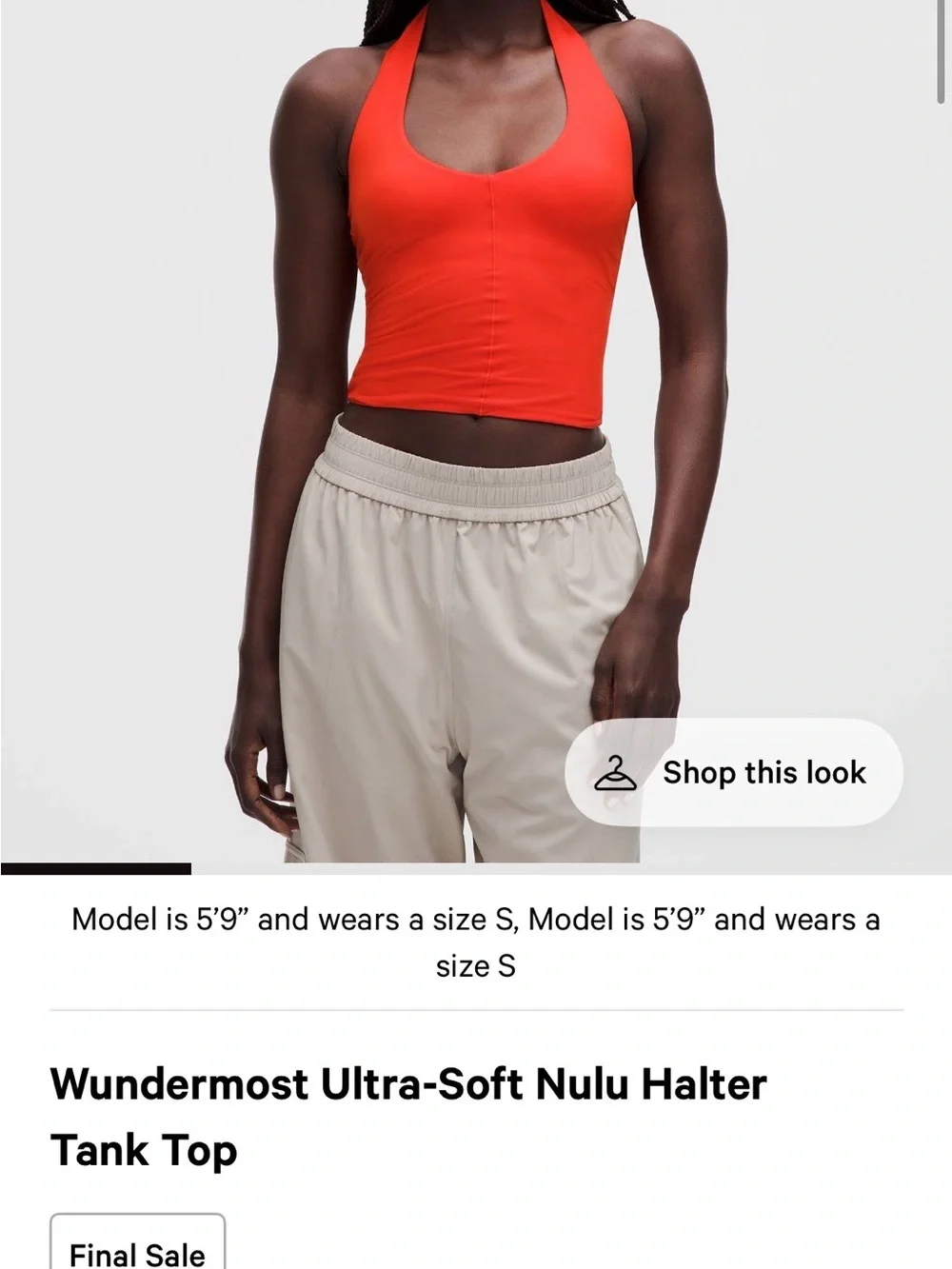 Lululemon Women's Halter Tank Top in Red
